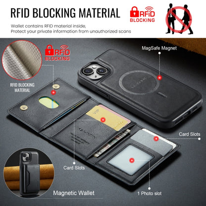 For iPhone 14 Plus MAGKING K2 Series MagSafe RFID Card Bag Detachable Phone Case(Black) - iPhone 14 Plus Cases by MAGKING | Online Shopping UK | buy2fix