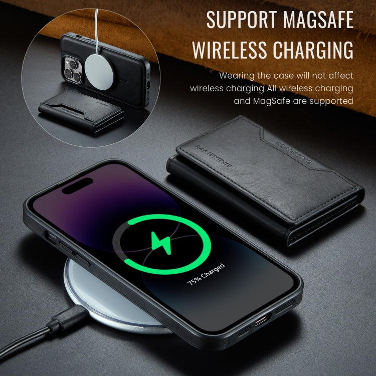 For iPhone 14 Pro MAGKING K2 Series MagSafe RFID Card Bag Detachable Phone Case(Black) - iPhone 14 Pro Cases by MAGKING | Online Shopping UK | buy2fix
