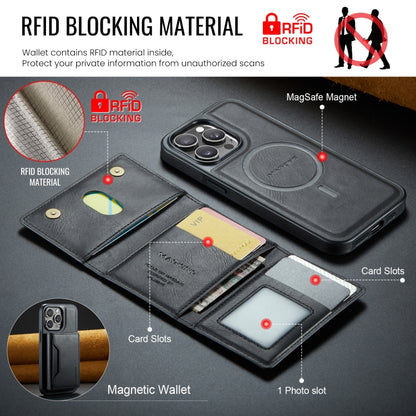 For iPhone 14 Pro MAGKING K2 Series MagSafe RFID Card Bag Detachable Phone Case(Black) - iPhone 14 Pro Cases by MAGKING | Online Shopping UK | buy2fix