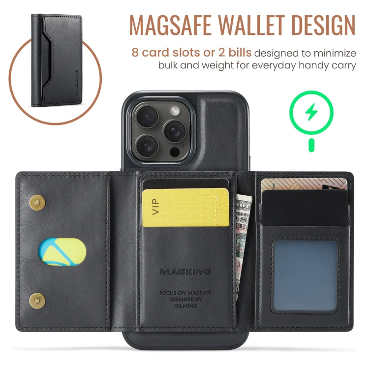 For iPhone 14 Pro MAGKING K2 Series MagSafe RFID Card Bag Detachable Phone Case(Black) - iPhone 14 Pro Cases by MAGKING | Online Shopping UK | buy2fix