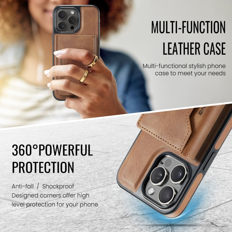 For iPhone 14 Pro Max MAGKING K2 Series MagSafe RFID Card Bag Detachable Phone Case(Brown) - iPhone 14 Pro Max Cases by MAGKING | Online Shopping UK | buy2fix
