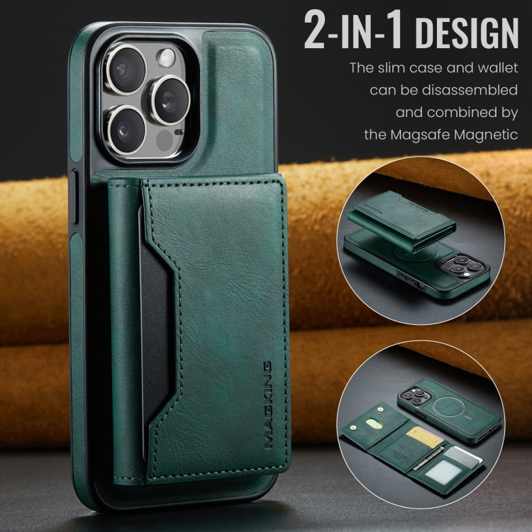 For iPhone 14 Pro Max MAGKING K2 Series MagSafe RFID Card Bag Detachable Phone Case(Green) - iPhone 14 Pro Max Cases by MAGKING | Online Shopping UK | buy2fix
