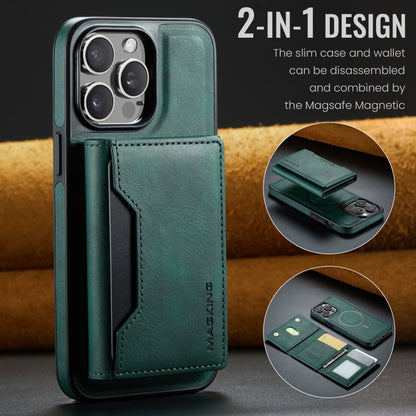 For iPhone 14 Pro Max MAGKING K2 Series MagSafe RFID Card Bag Detachable Phone Case(Green) - iPhone 14 Pro Max Cases by MAGKING | Online Shopping UK | buy2fix