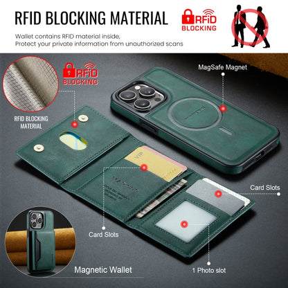 For iPhone 14 Pro Max MAGKING K2 Series MagSafe RFID Card Bag Detachable Phone Case(Green) - iPhone 14 Pro Max Cases by MAGKING | Online Shopping UK | buy2fix