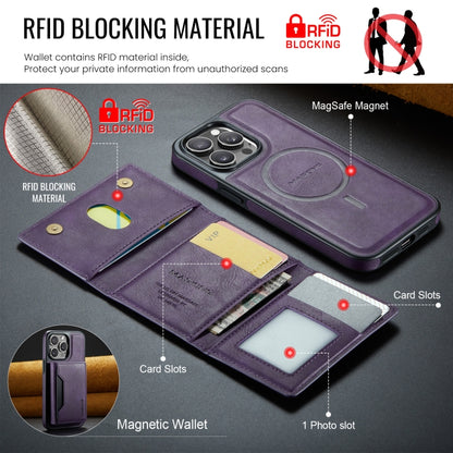 For iPhone 14 Pro Max MAGKING K2 Series MagSafe RFID Card Bag Detachable Phone Case(Purple) - iPhone 14 Pro Max Cases by MAGKING | Online Shopping UK | buy2fix