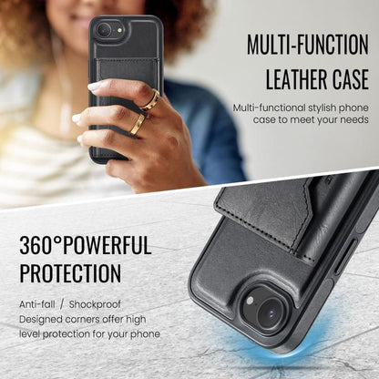 For iPhone 16e MAGKING K2 Series MagSafe RFID Card Bag Detachable Phone Case(Black) - iPhone 16e Cases by MAGKING | Online Shopping UK | buy2fix