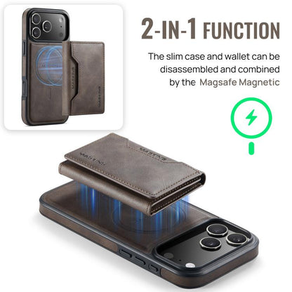 For iPhone 17 Pro Max MAGKING K2 Series MagSafe RFID Card Bag Detachable Phone Case(Coffee) - iPhone 17 Pro Max Cases by MAGKING | Online Shopping UK | buy2fix