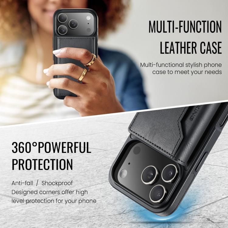 For iPhone 17 Pro MAGKING K2 Series MagSafe RFID Card Bag Detachable Phone Case(Black) - iPhone 17 Pro Cases by MAGKING | Online Shopping UK | buy2fix