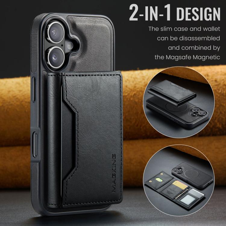 For iPhone 17 MAGKING K2 Series MagSafe RFID Card Bag Detachable Phone Case(Black) - iPhone 17 Cases by MAGKING | Online Shopping UK | buy2fix