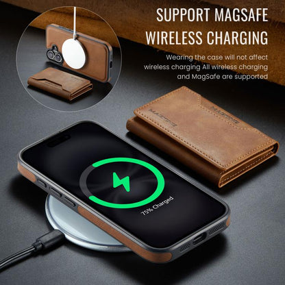For iPhone 17 MAGKING K2 Series MagSafe RFID Card Bag Detachable Phone Case(Brown) - iPhone 17 Cases by MAGKING | Online Shopping UK | buy2fix