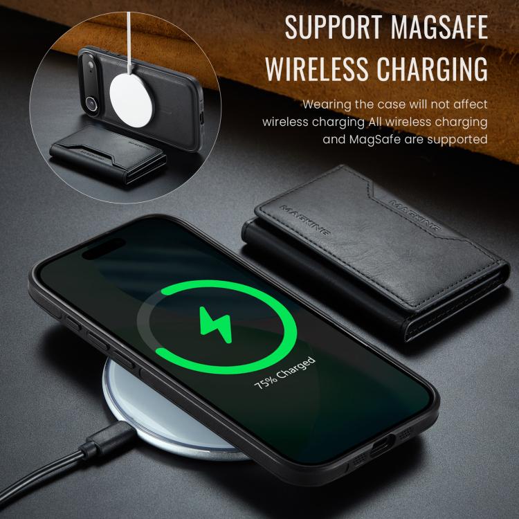 For iPhone Air MAGKING K2 Series MagSafe RFID Card Bag Detachable Phone Case(Black) - iPhone Air Cases by MAGKING | Online Shopping UK | buy2fix