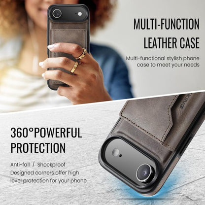 For iPhone Air MAGKING K2 Series MagSafe RFID Card Bag Detachable Phone Case(Coffee) - iPhone Air Cases by MAGKING | Online Shopping UK | buy2fix
