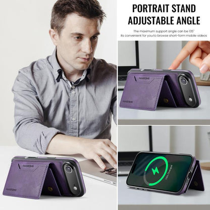 For iPhone Air MAGKING K2 Series MagSafe RFID Card Bag Detachable Phone Case(Purple) - iPhone Air Cases by MAGKING | Online Shopping UK | buy2fix