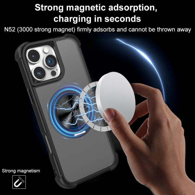 For iPhone 16 Plus CD Texture 360 Degree Rotating Holder MagSafe Phone Case(Grey) - iPhone 16 Plus Cases by buy2fix | Online Shopping UK | buy2fix