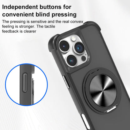 For iPhone 16 Plus CD Texture 360 Degree Rotating Holder MagSafe Phone Case(Grey) - iPhone 16 Plus Cases by buy2fix | Online Shopping UK | buy2fix