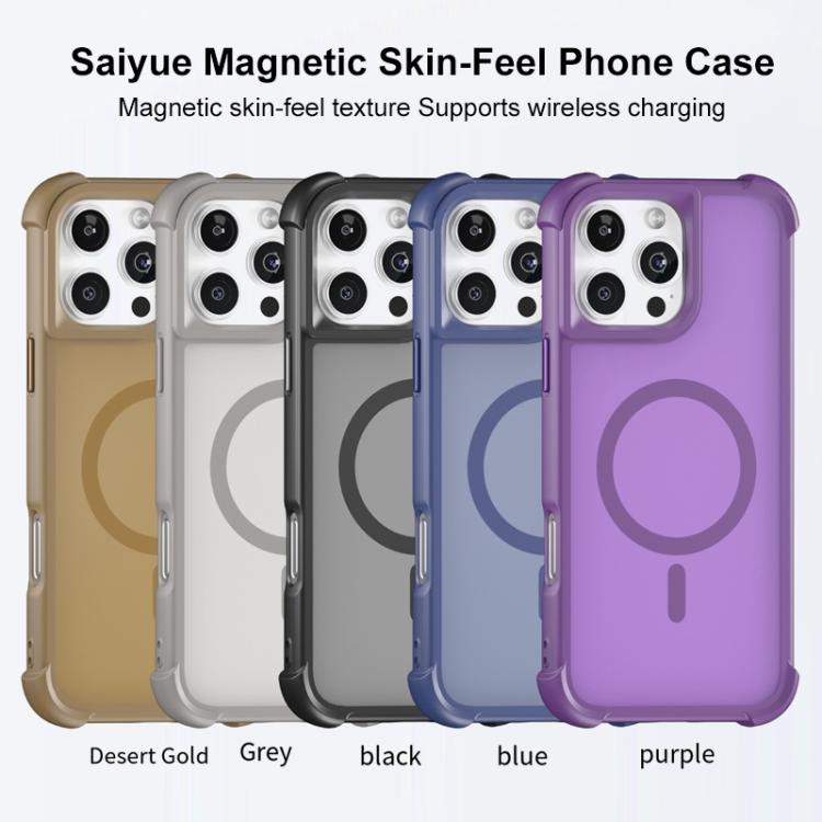 For iPhone 16 Skin Feel MagSafe Phone Case(Grey) - iPhone 16 Cases by buy2fix | Online Shopping UK | buy2fix