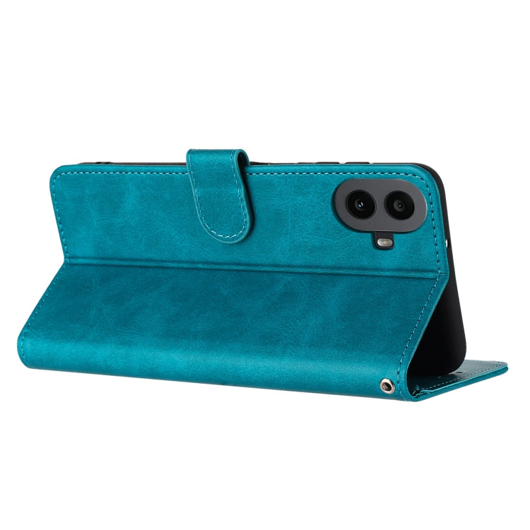 For Nothing CMF Phone 1 Solid Calf Texture Flip Leather Phone Case(Green) - Nothing Cases by buy2fix | Online Shopping UK | buy2fix