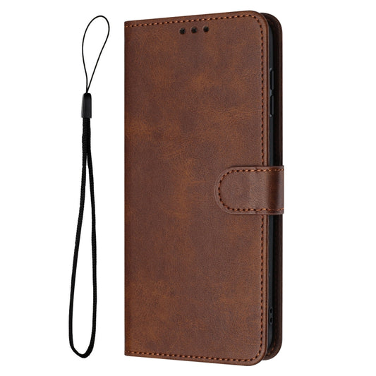 For Nothing CMF Phone 1 Solid Calf Texture Flip Leather Phone Case(Brown) - Nothing Cases by buy2fix | Online Shopping UK | buy2fix