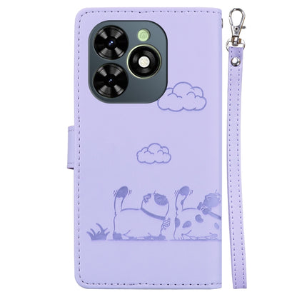 For Tecno Spark Go 2024 / 20 / 20C Cute Cats RFID Leather Phone Case(Purple) by buy2fix