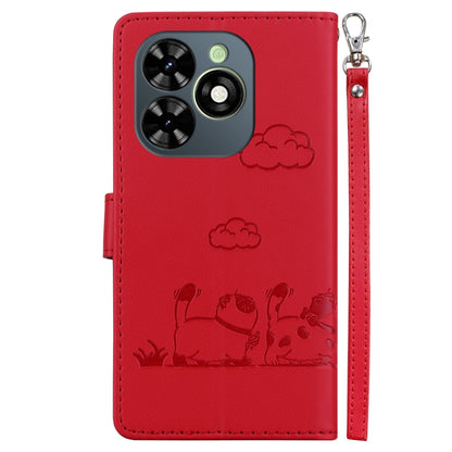 For Tecno Spark Go 2024 / 20 / 20C Cute Cats RFID Leather Phone Case(Red) by buy2fix