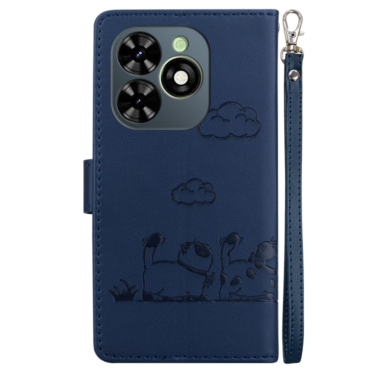 For Tecno Spark Go 2024 / 20 / 20C Cute Cats RFID Leather Phone Case(Blue) by buy2fix