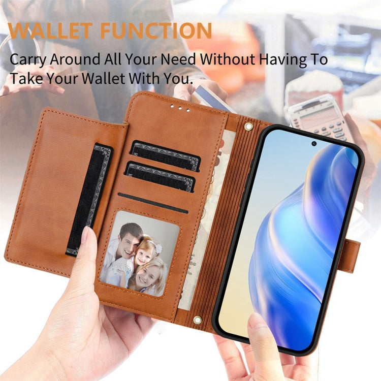For Tecno Spark Go 2024 Multi-Card Slots Zipper Wallet Leather Phone Case(Brown) by buy2fix