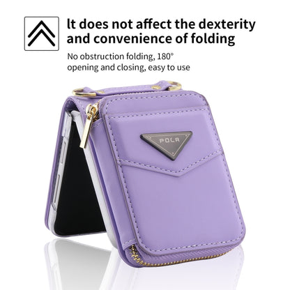 For Samsung Galaxy Z Flip5 POLA Multi-Card Slots Zipper Wallet Phone Case(Purple) - Galaxy Z Flip5 Cases by POLA | Online Shopping UK | buy2fix