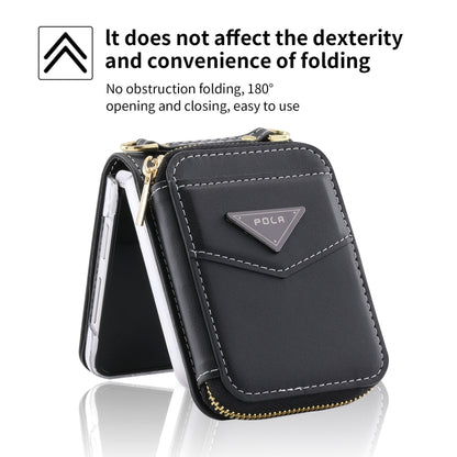 For Samsung Galaxy Z Flip5 POLA Multi-Card Slots Zipper Wallet Phone Case(Black) - Galaxy Z Flip5 Cases by POLA | Online Shopping UK | buy2fix