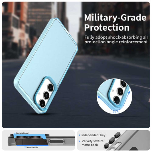 For Samsung Galaxy S25 5G Candy PC Hybrid TPU Shockproof Phone Case(Blue) by buy2fix