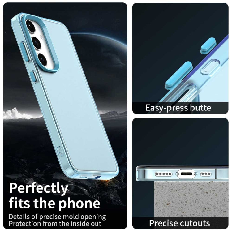 For Samsung Galaxy S25 5G Candy PC Hybrid TPU Shockproof Phone Case(Blue) by buy2fix