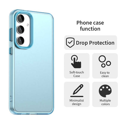 For Samsung Galaxy S25 5G Candy PC Hybrid TPU Shockproof Phone Case(Blue) by buy2fix