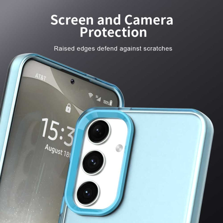 For Samsung Galaxy S25 5G Candy PC Hybrid TPU Shockproof Phone Case(Blue) by buy2fix