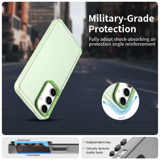 For Samsung Galaxy S25 5G Candy PC Hybrid TPU Shockproof Phone Case(Green) by buy2fix