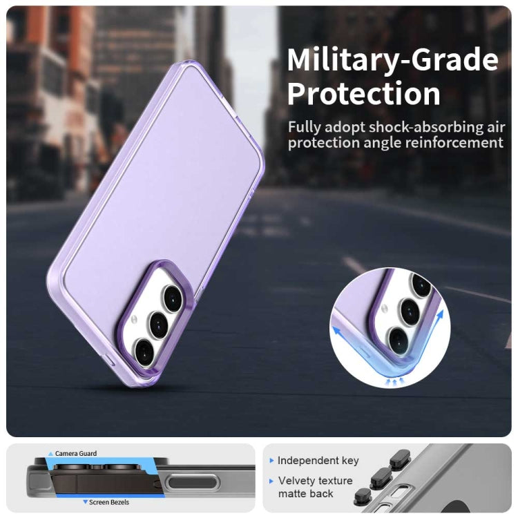 For Samsung Galaxy S25 5G Candy PC Hybrid TPU Shockproof Phone Case(Purple) by buy2fix