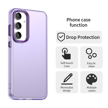 For Samsung Galaxy S25 5G Candy PC Hybrid TPU Shockproof Phone Case(Purple) by buy2fix