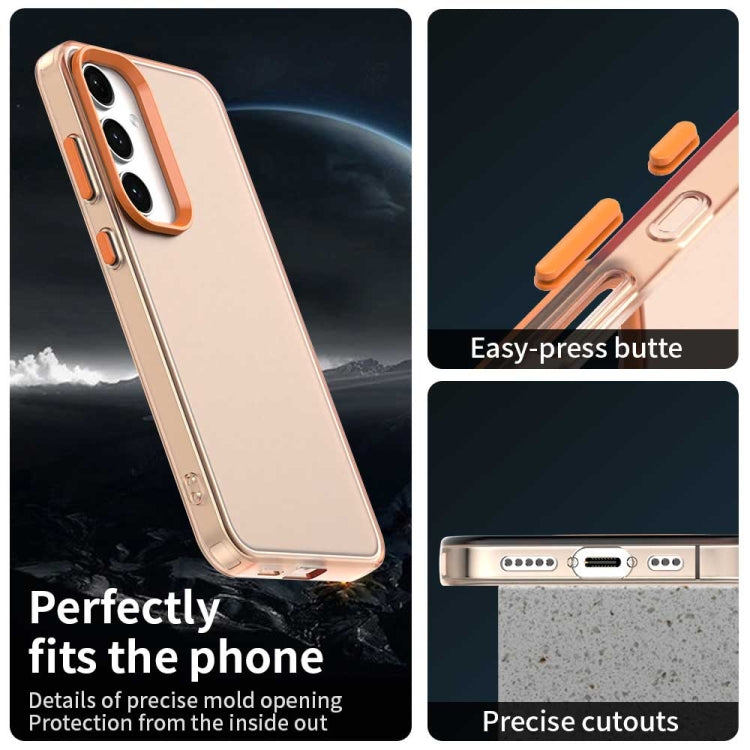 For Samsung Galaxy S25+ 5G Candy PC Hybrid TPU Shockproof Phone Case(Orange) by buy2fix