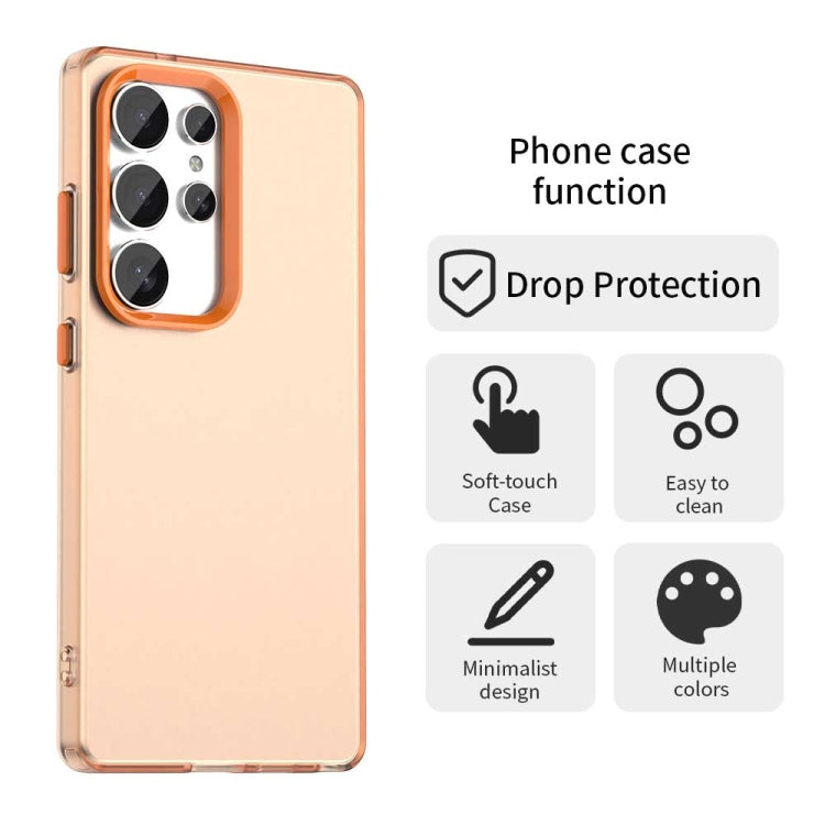 For Samsung Galaxy S25 Ultra 5G Candy PC Hybrid TPU Shockproof Phone Case(Orange) by buy2fix