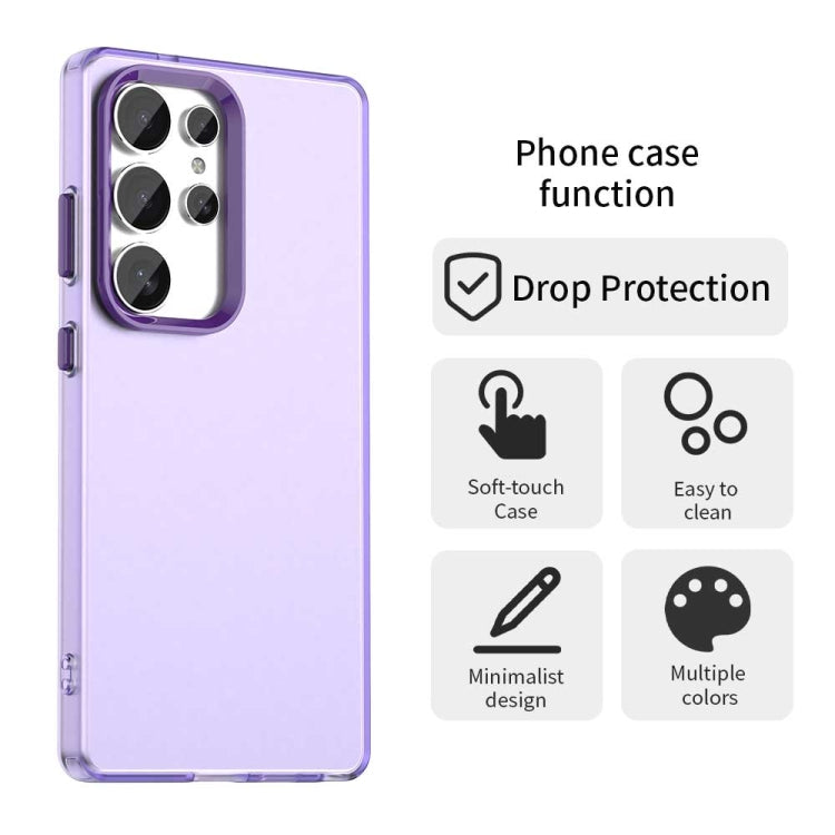 For Samsung Galaxy S25 Ultra 5G Candy PC Hybrid TPU Shockproof Phone Case(Purple) by buy2fix