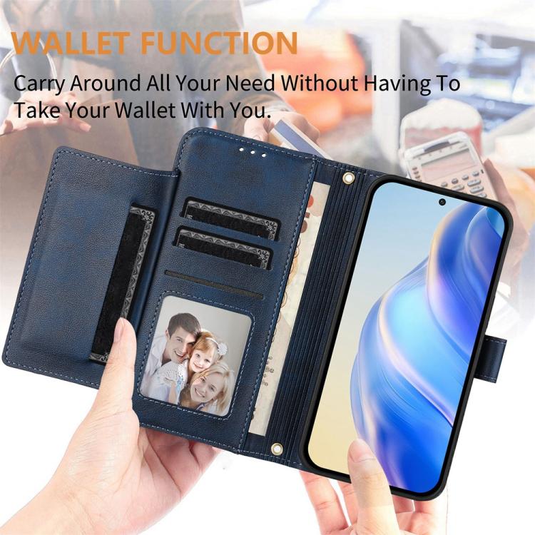 For Google Pixel 10 Pro XL Multi-Card Slots Zipper Wallet Leather Phone Case(Blue) - Google Cases by buy2fix | Online Shopping UK | buy2fix