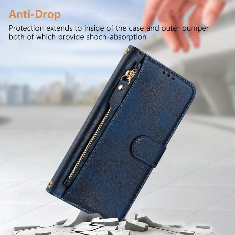 For Google Pixel 10 Pro XL Multi-Card Slots Zipper Wallet Leather Phone Case(Blue) - Google Cases by buy2fix | Online Shopping UK | buy2fix