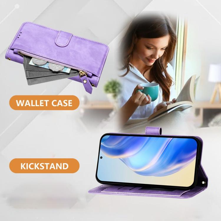 For Google Pixel 10 Pro XL Multi-Card Slots Zipper Wallet Leather Phone Case(Purple) - Google Cases by buy2fix | Online Shopping UK | buy2fix