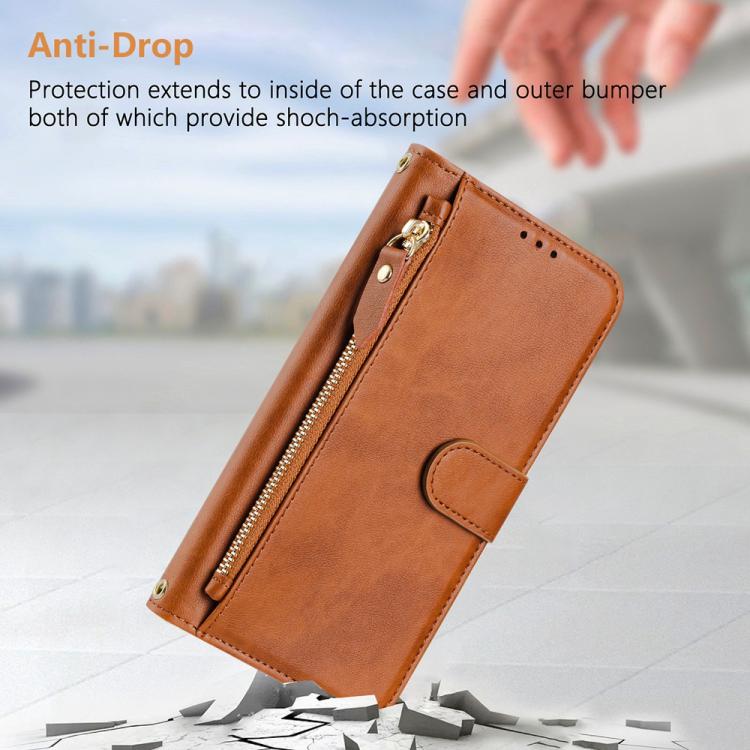 For Google Pixel 10 Pro XL Multi-Card Slots Zipper Wallet Leather Phone Case(Brown) - Google Cases by buy2fix | Online Shopping UK | buy2fix
