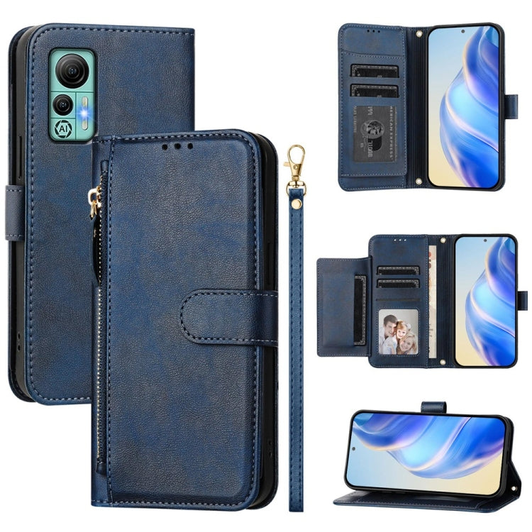 For Ulefone Note 14 Multi-Card Slots Zipper Wallet Leather Phone Case(Blue) by buy2fix