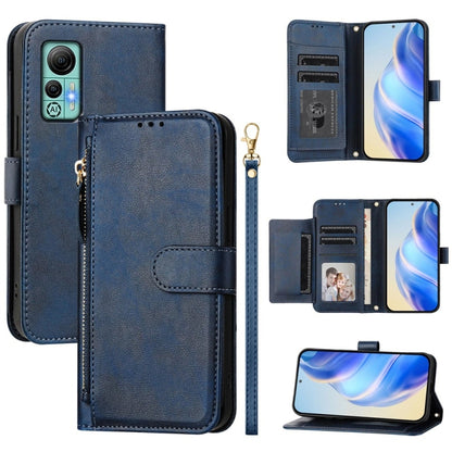For Ulefone Note 14 Multi-Card Slots Zipper Wallet Leather Phone Case(Blue) by buy2fix