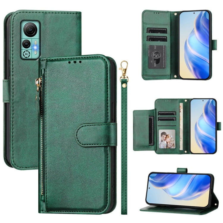 For Ulefone Note 14 Multi-Card Slots Zipper Wallet Leather Phone Case(Green) by buy2fix
