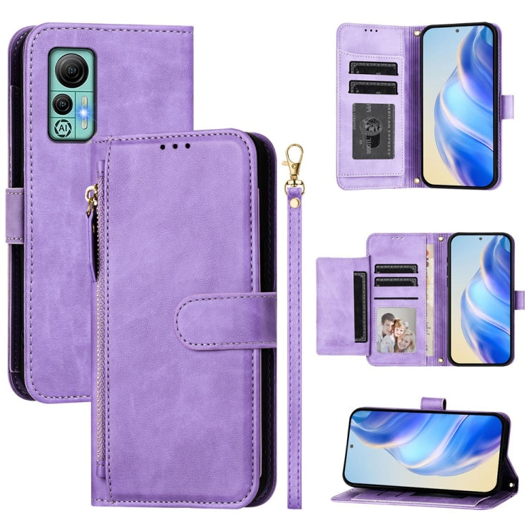 For Ulefone Note 14 Multi-Card Slots Zipper Wallet Leather Phone Case(Purple) by buy2fix