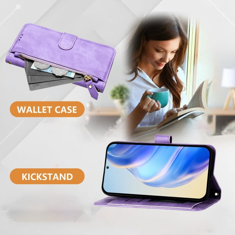 For Ulefone Note 14 Multi-Card Slots Zipper Wallet Leather Phone Case(Purple) by buy2fix