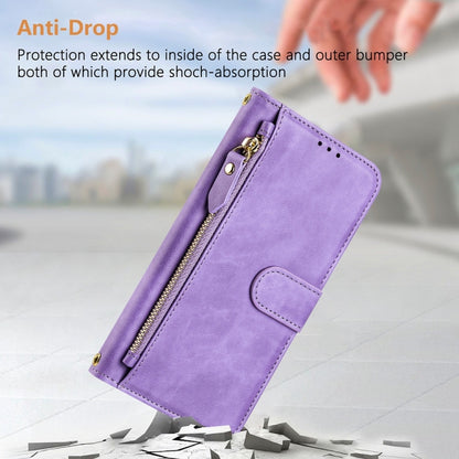 For Ulefone Note 17 Pro Multi-Card Slots Zipper Wallet Leather Phone Case(Purple) by buy2fix