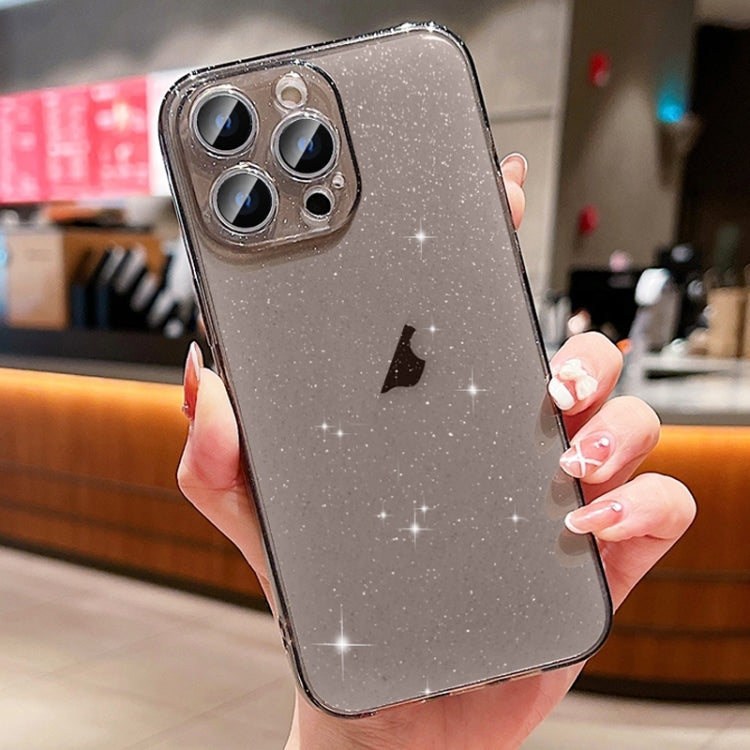 For iPhone 16 Pro Glitter Powder TPU Phone Case(Transparent Black) by buy2fix