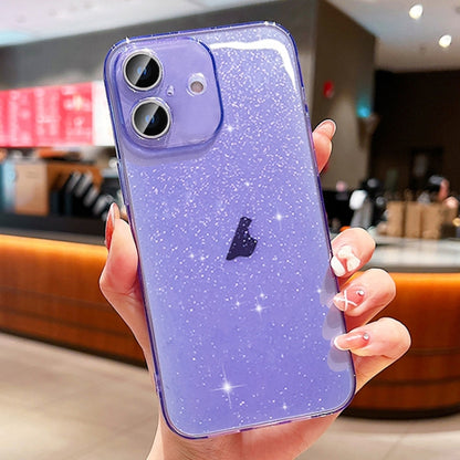 For iPhone 16 Plus Glitter Powder TPU Phone Case(Transparent Purple) by buy2fix
